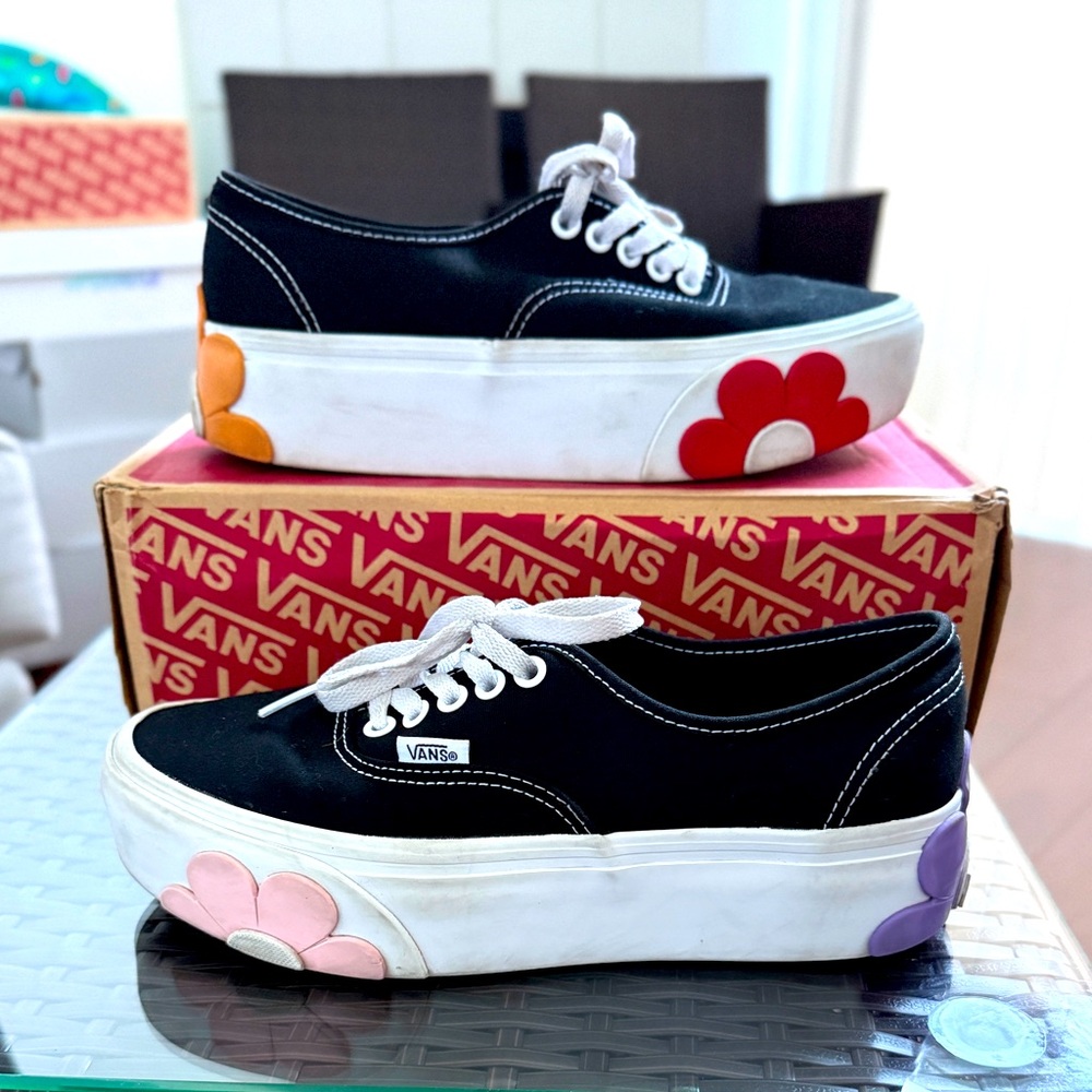 Vans Black with Multicolor Floral Women's Sneakers